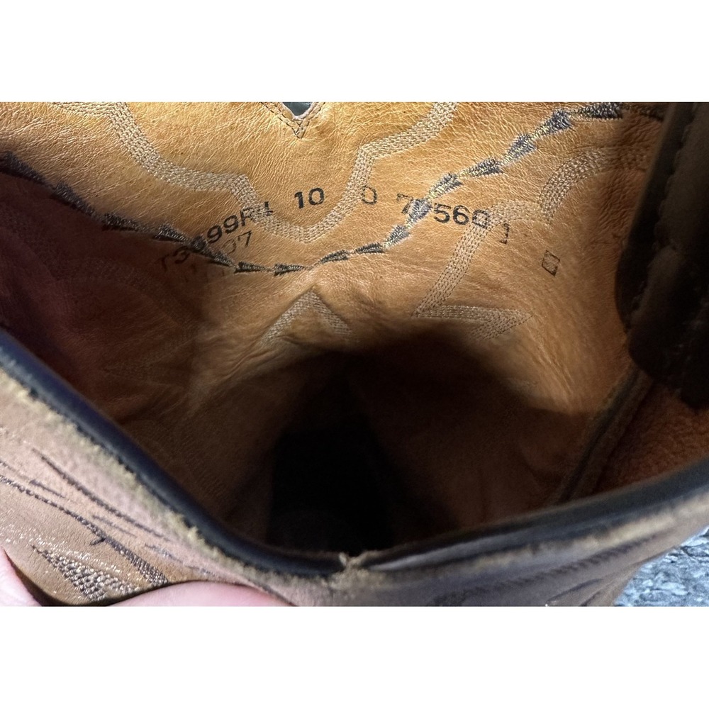 Lucchese Boots Mens Size 10 D Brown Soft Leather 2000 Vintage Western Cowboy - Picture 12 of 14